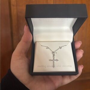 Belk Sterling Silver Cross Necklace & Earring set - New in box